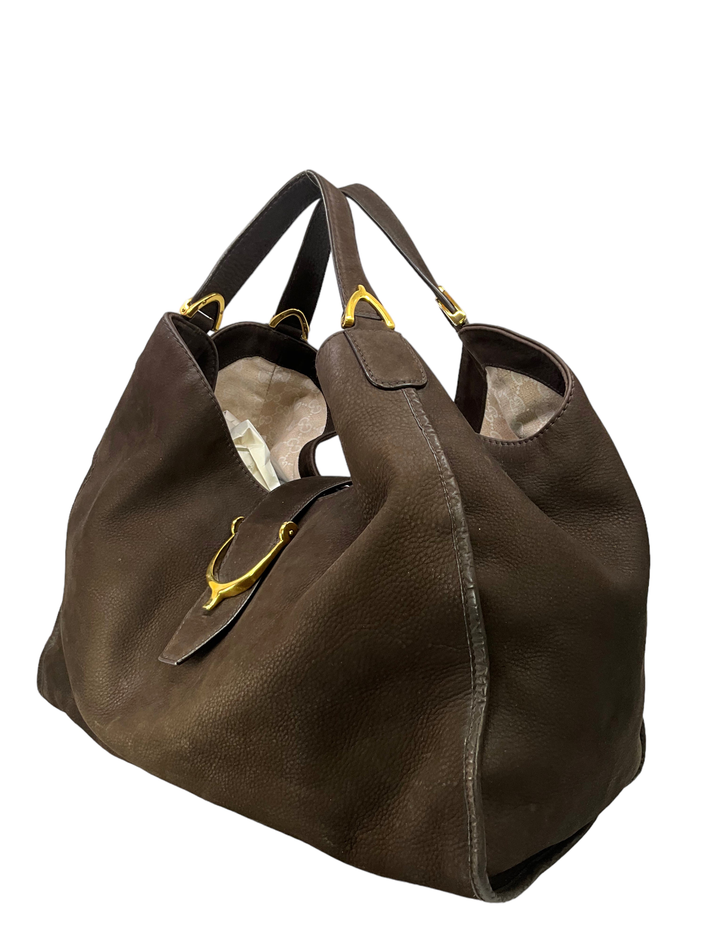 GUCCI Suede Soft Stirrup Large Hobo Bag - Premium Leather Shoulder Handbag for Women, Fashionable Crossbody Purse with Adjustable Strap (Perfect for Work, Travel & Daily Use)