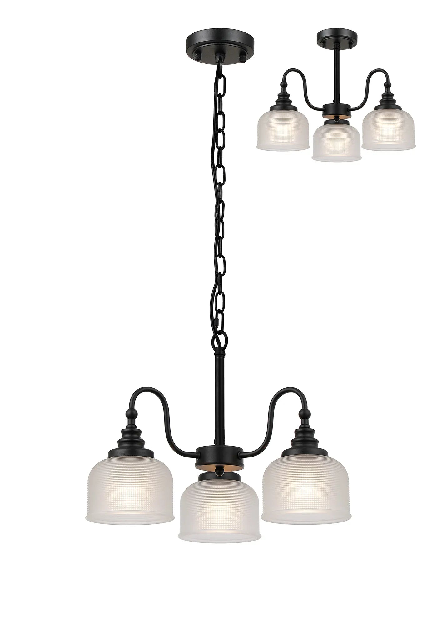 Cleron 3/5/8Lt Semi Flush Mount Pendant Light Fixture - Modern Ceiling Lighting in Multiple Colors for Living Room, Bedroom & Dining Room