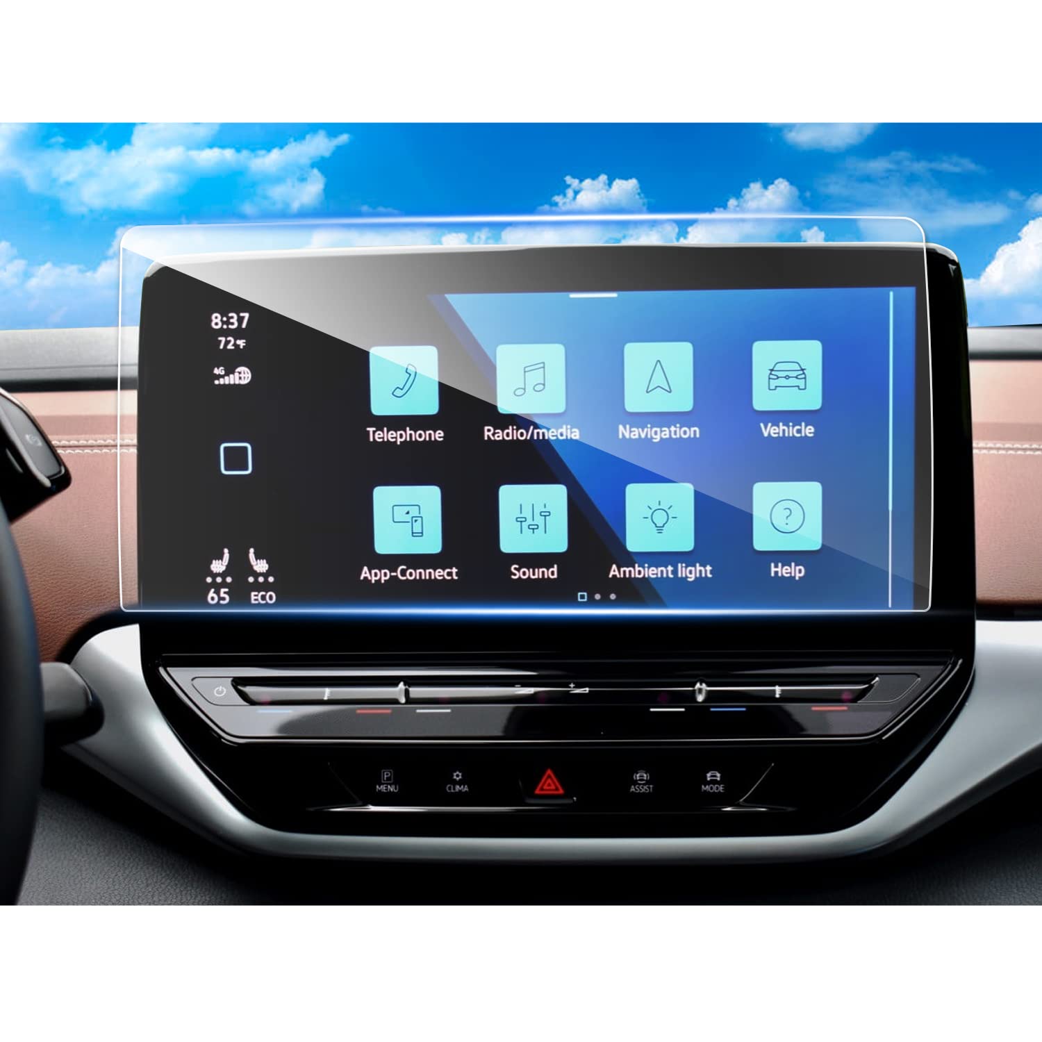 Volkswagen ID.4 Screen Protector (2020-2024) - 12 Inch HD Clear Touchscreen Protective Film for Navigation Display | Anti-Scratch & Bubble-Free | Perfect for Daily Driving & Road Trips