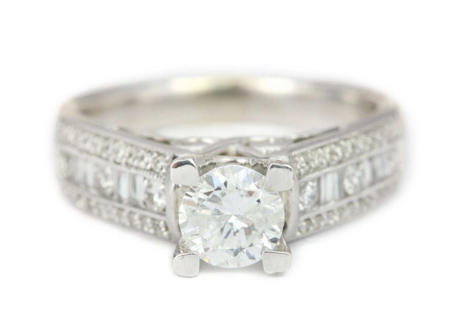 1.66tcw 14K White Gold Contemporary Diamond Engagement Ring for Women - Elegant Wedding Band, Anniversary Gift, Promise Ring (Perfect for Proposals & Special Occasions)
