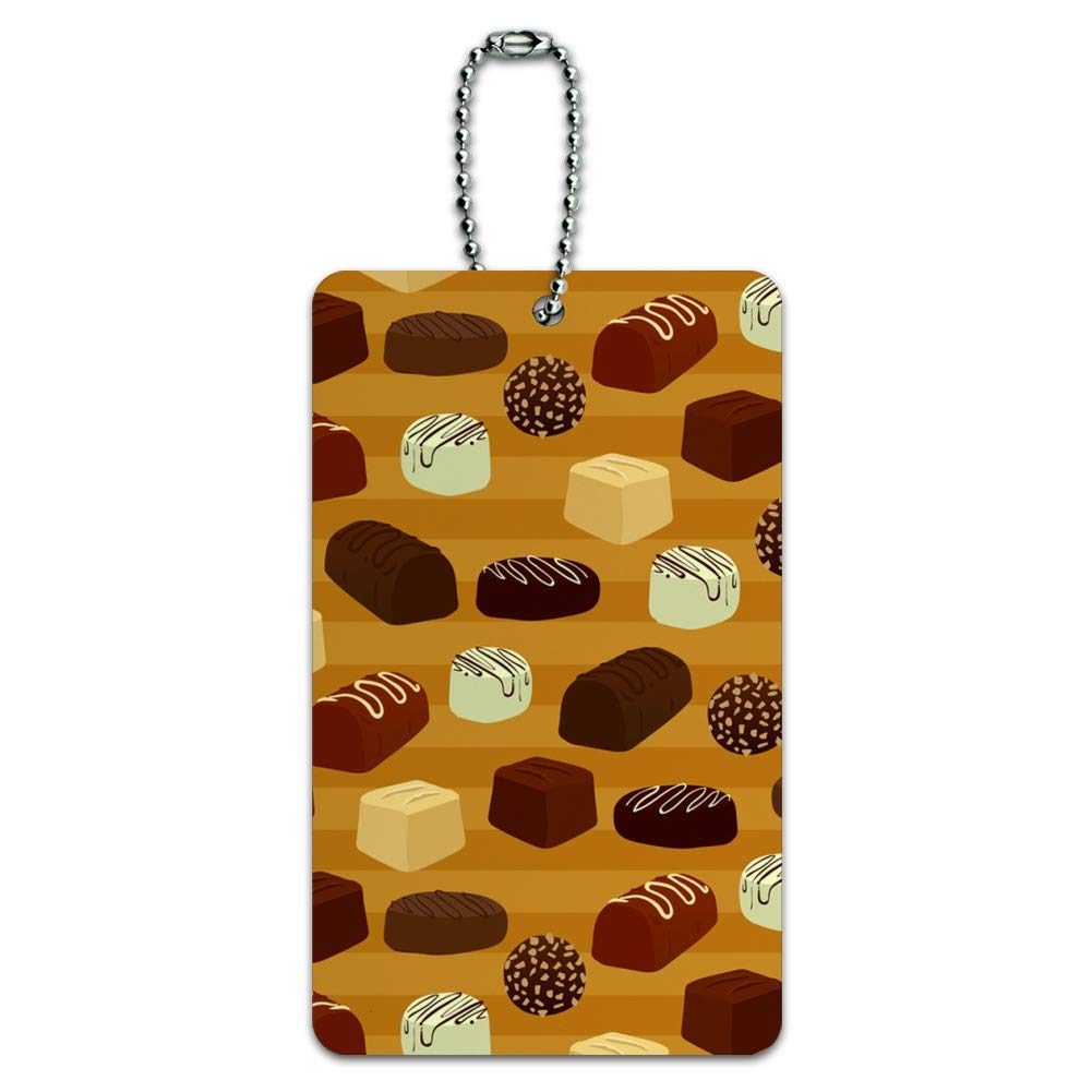 Gourmet Chocolate Candy Pattern Luggage Tag - Stylish Suitcase ID Tag for Travel Bags & Carry-Ons - Perfect for Vacation, Business Trips & Personalized Gift Giving
