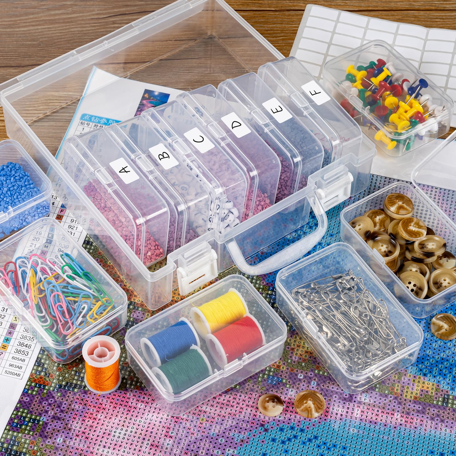 Diamond Painting Bead Organizer Box - 12 Grid Small Plastic Storage Container for Beads, Rhinestones & Embroidery Accessories | Perfect for DIY Crafts, Jewelry Making & Art Projects