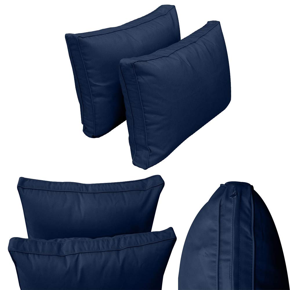 Prolinemax Outdoor Style 1 Twin-XL Piped Trim Daybed Mattress Bolster Pillow Fitted Cover - Waterproof & Breathable - Perfect for Patio, Sunroom, and Outdoor Furniture Protection