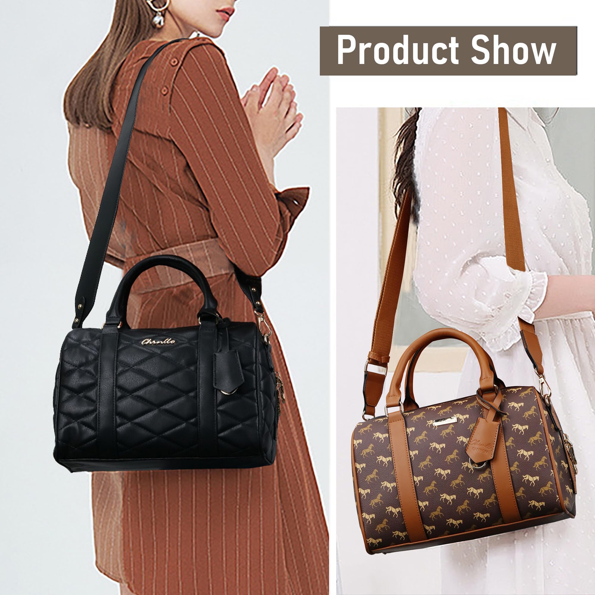 Stylish Boston Bags for Women | Top Handle Satchel Purse with Adjustable Shoulder Strap | Perfect for Work, Travel & Everyday Use