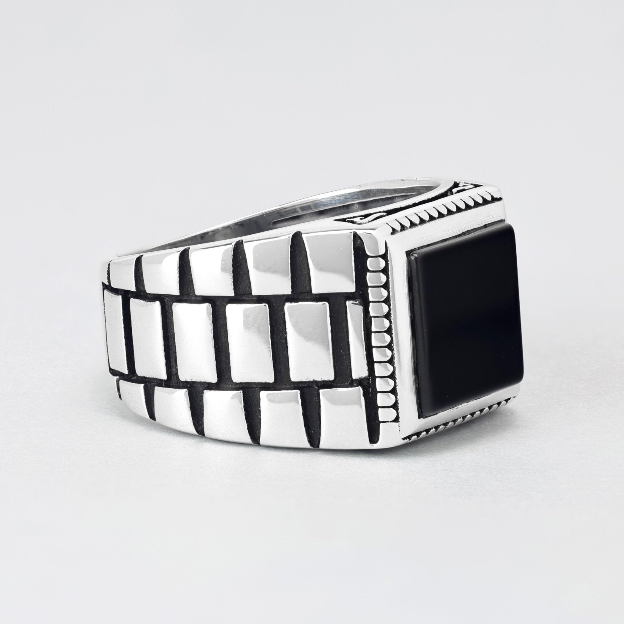 Sterling Silver Rings for Men with Onyx or Turquoise Stone - Elegant Mens Jewelry for Gifts, Wedding, Anniversary & Everyday Wear - Anillos de Plata Para Hombre