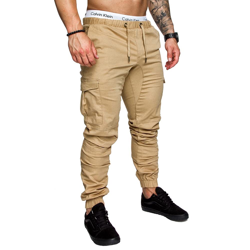 Kolongvangie Men's Cargo Jogger Pants - Athletic Workout Running Sweatpants with Pockets for Gym, Sports & Casual Wear | Perfect for Training, Travel & Everyday Comfort