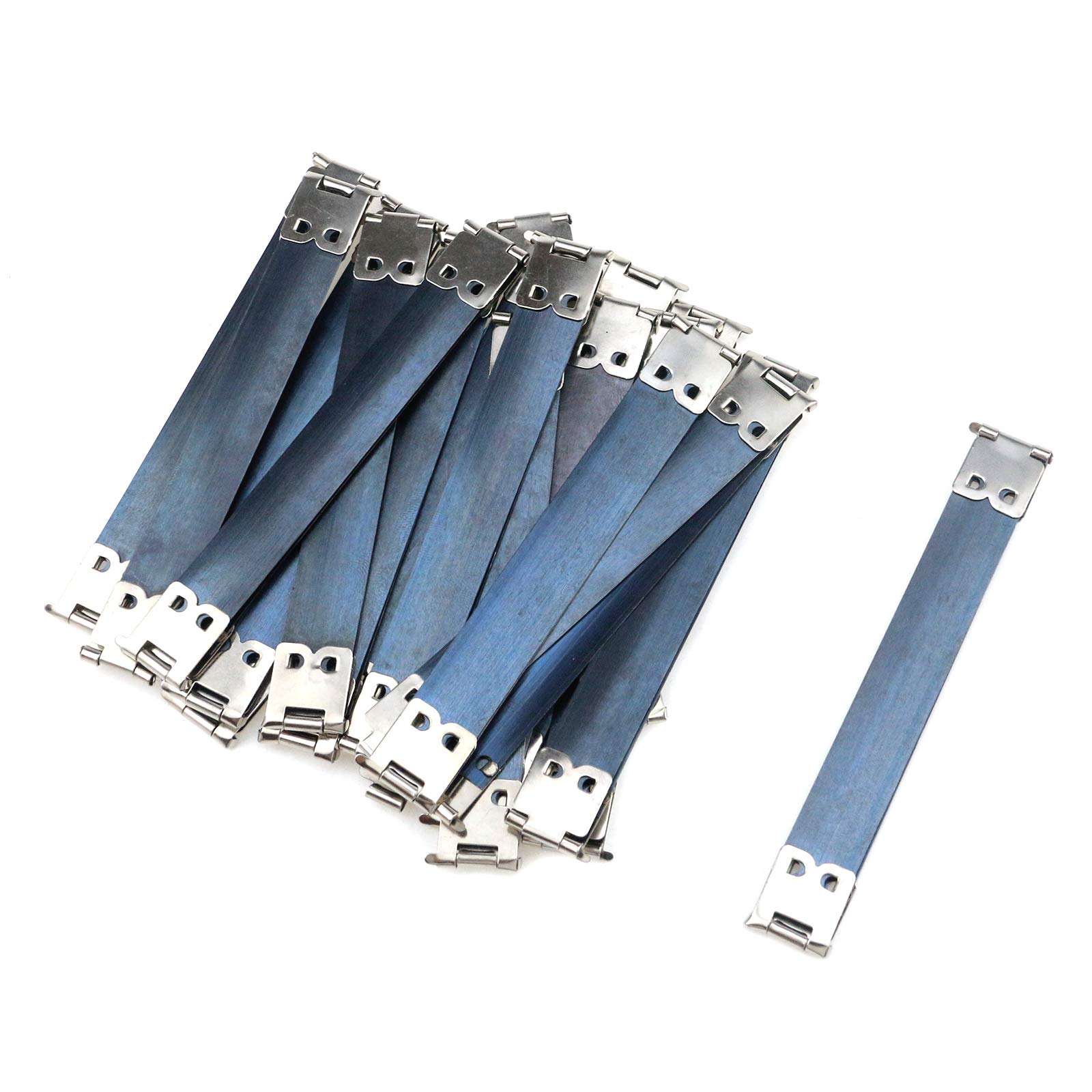 20pcs Metal Internal Flex Frames Kiss Clasp Spring Clip Hooks for Coin Bags, Purses & Wallets - 110mm Long - DIY Craft Supplies for Jewelry Making and Leather Accessories