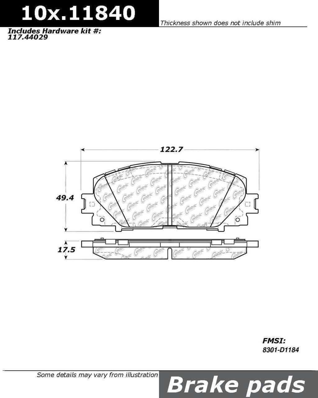 High-Performance 104.11840 Disc Brake Pads - Premium Friction Material for Cars, Trucks & SUVs - Perfect for Daily Commuting, Off-Roading & Heavy-Duty Driving