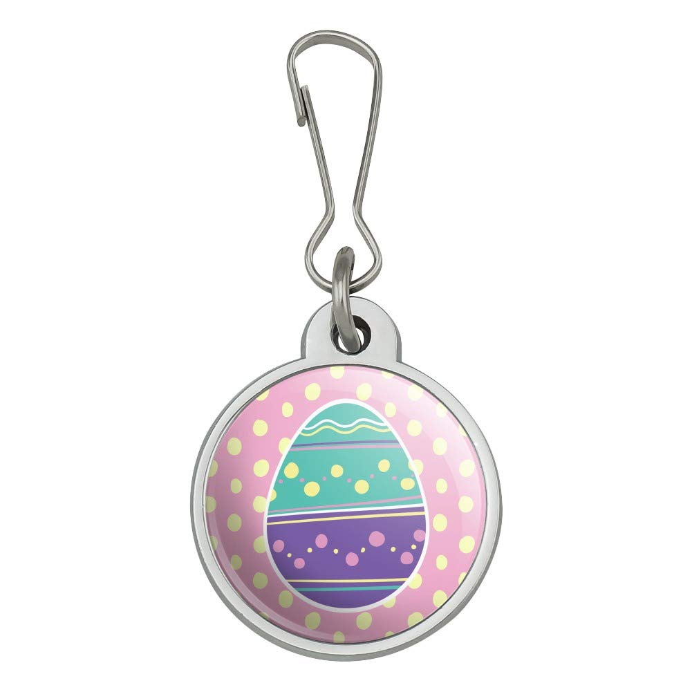 Easter Egg Turquoise Purple Polka Dots Zipper Pull Charm - Cute Handbag Purse Luggage Backpack Accessory for Women | Perfect for Easter Gifts, Travel & Everyday Use