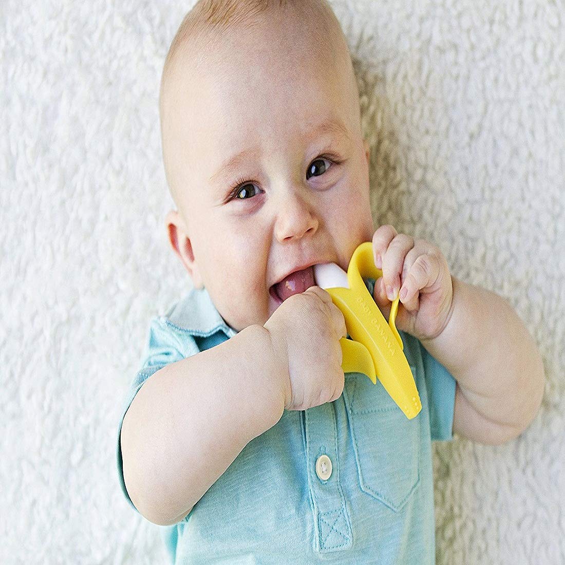 Organic Baby Banana Toothbrush & Teether - BPA-Free Silicone Infant Training Toothbrush with Soft Bristles - Safe Chew Toy for Teething Babies & Toddlers (Multicolor) - Perfect for Early Oral Care & Soothing Sore Gums During Teething