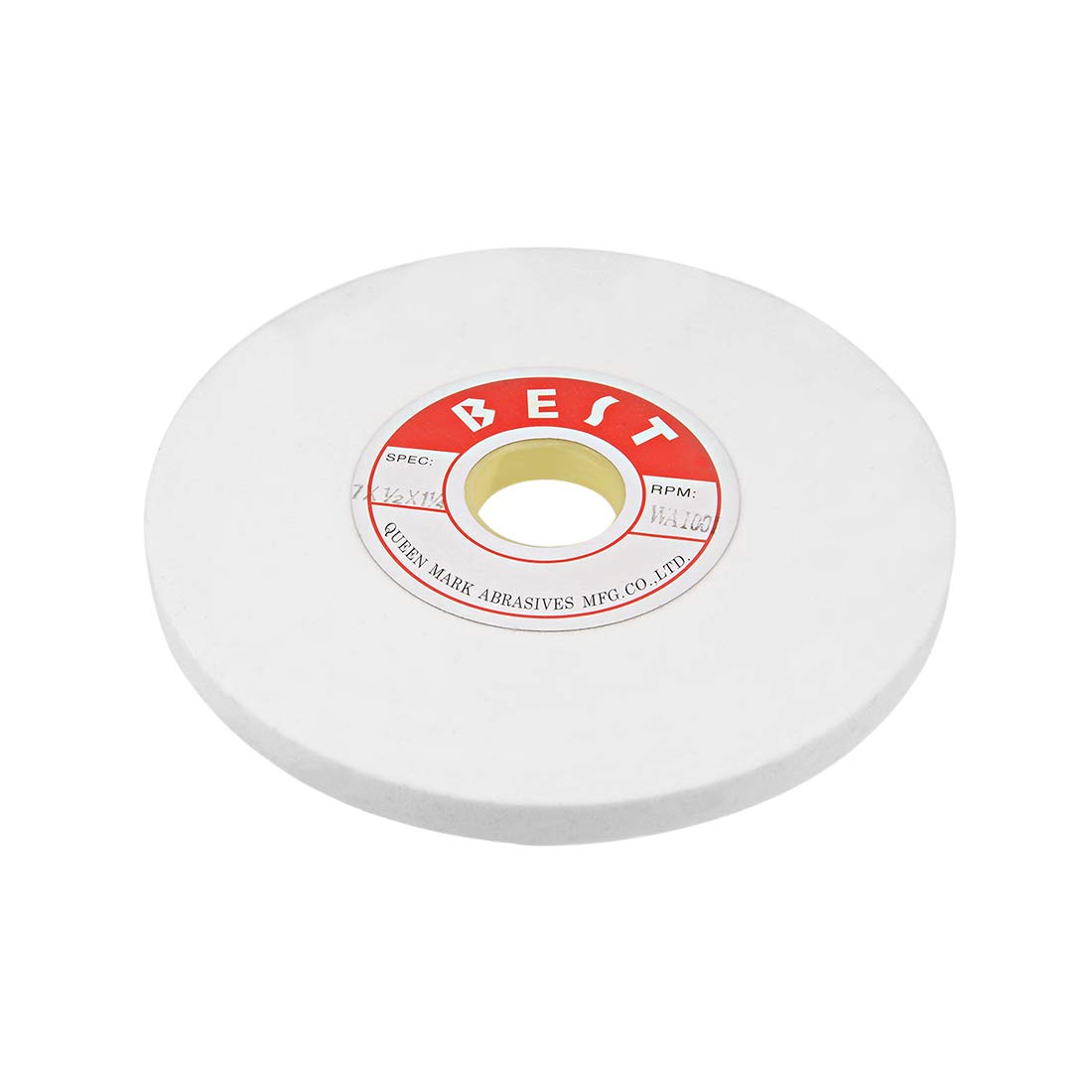 uxcell 7-Inch White Aluminum Oxide Bench Grinding Wheel, 100 Grit Surface Grinding Wheel for Metal Polishing, Sharpening Tools & DIY Projects - Perfect for Workshop, Garage & Home Use