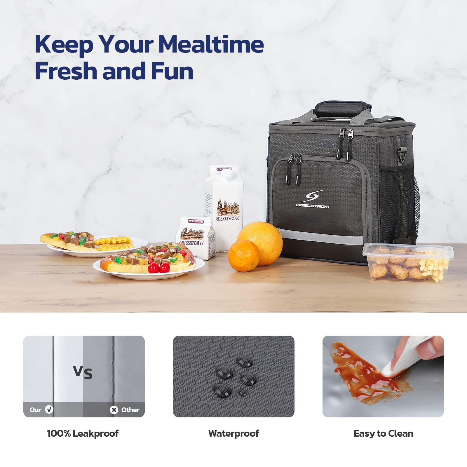 **Maelstrom Insulated Lunch Box for Men & Women - Leakproof Cooler Bag with Durable Tote Handle - Perfect for Work, School, Picnics & Outdoor Activities**