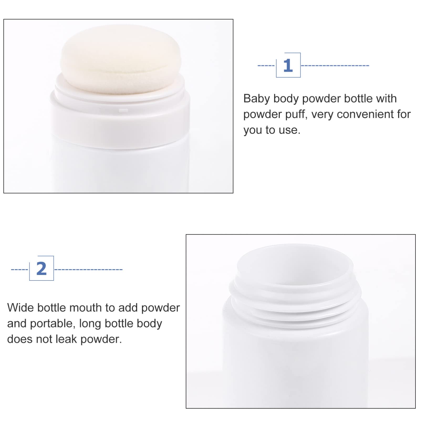 **Luxshiny Portable Powder Container with Puff - Refillable Loose Powder Dispenser for Makeup, Travel & Home Use - Perfect for On-the-Go Touch-Ups & Compact Storage**