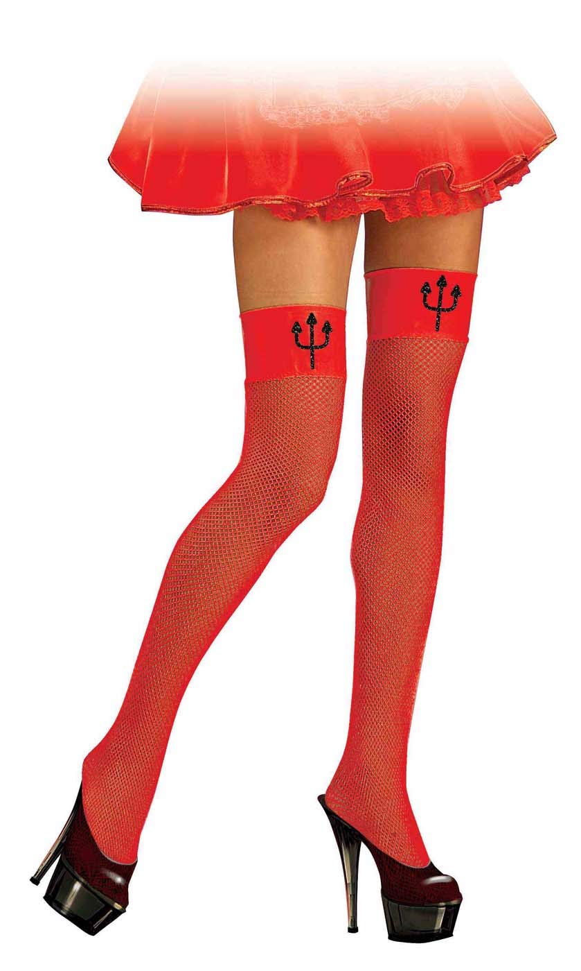 Sexy Devil Fishnet Stockings for Women - Halloween Costume Accessories & Cosplay Outfits - Perfect for Parties, Roleplay, and Lingerie Fashion