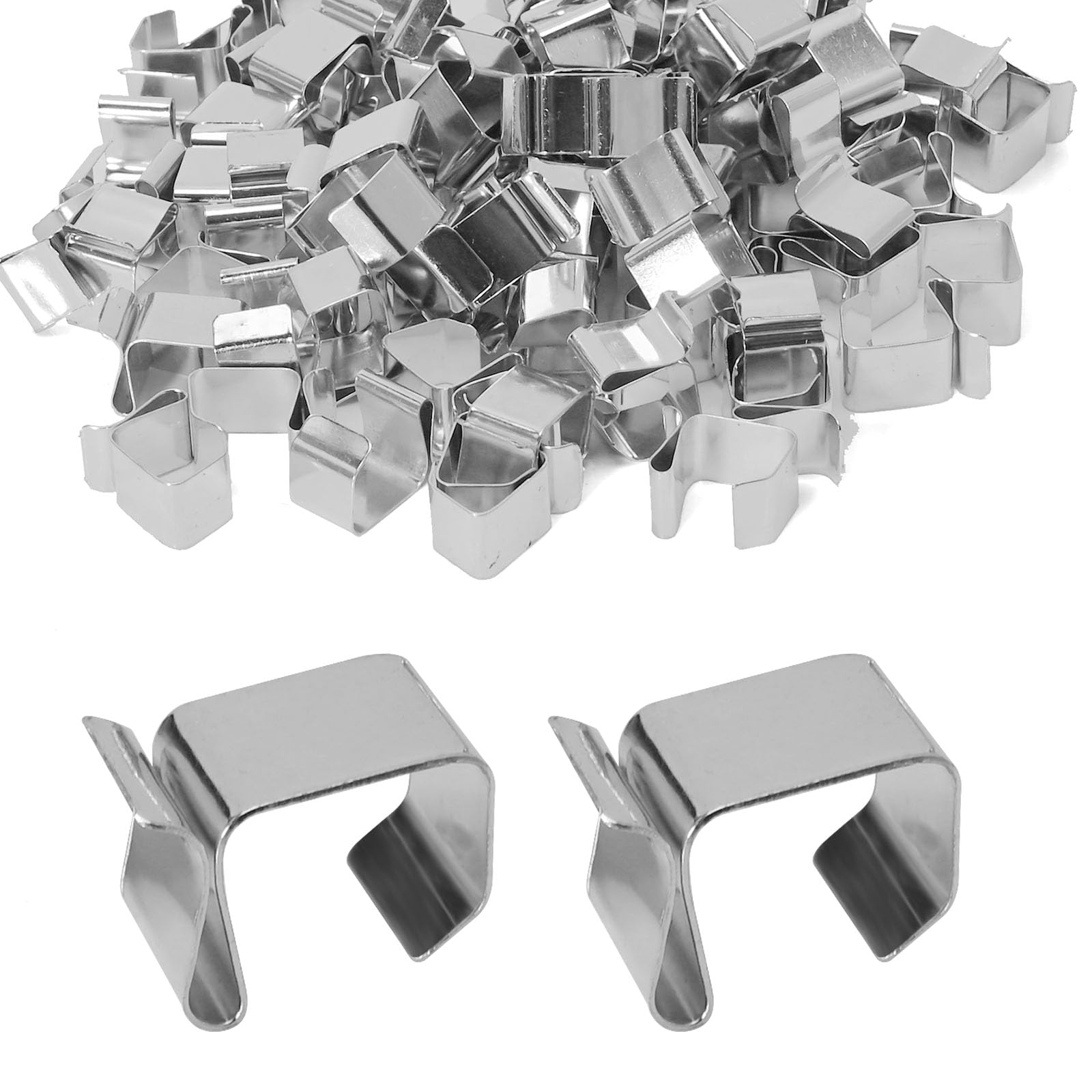 EATAKWARD 100 Pack 0.8 Inch Galvanized Weatherproof Outdoor Hooks - Heavy Duty Gutter & Roof Hangers for String Lights, Holiday Decorations, Kitchen, Bathroom & Garden Use (0.6'' Cable Hooks) - Perfect for Patio, Backyard, Wedding & Christmas Lighting