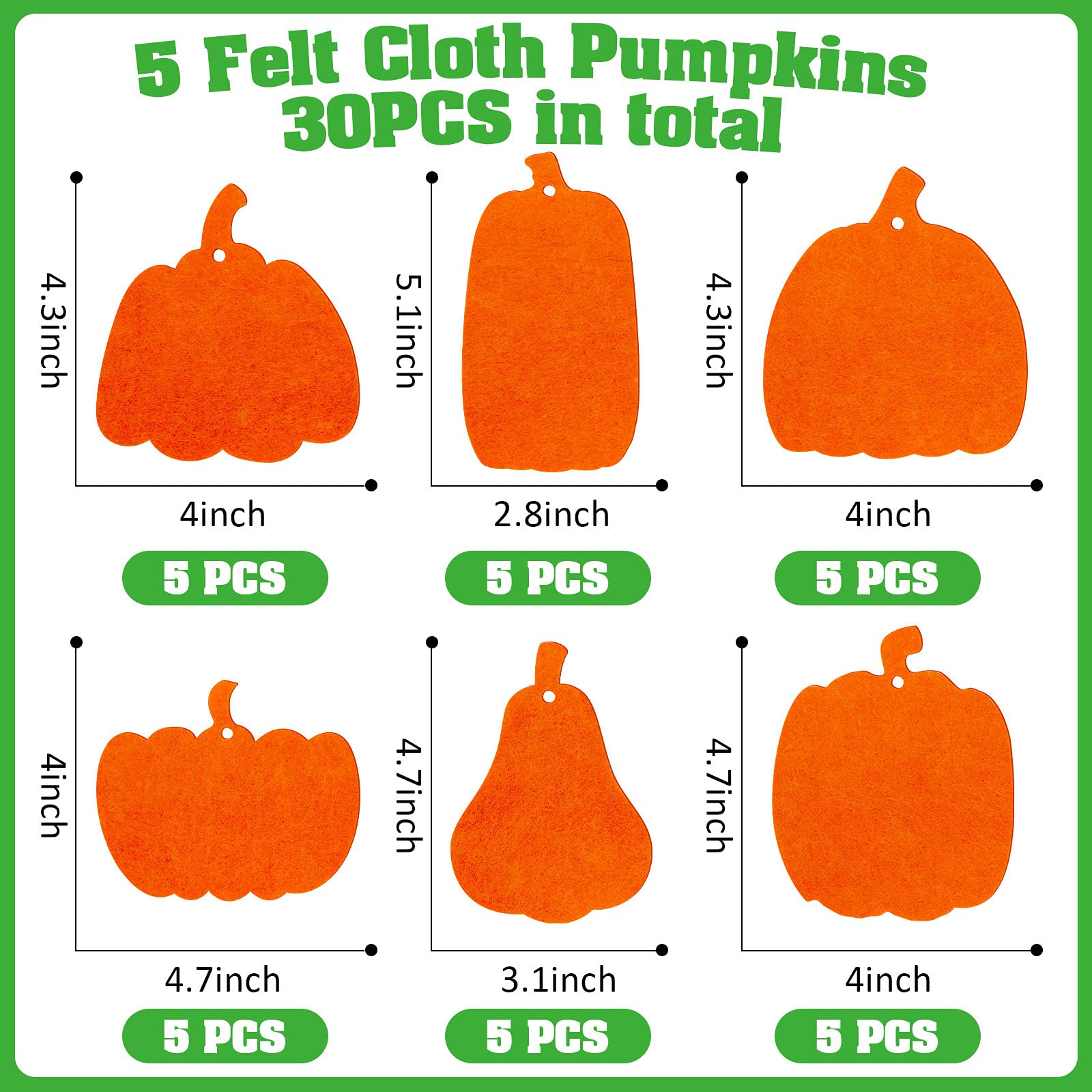 30-Piece Fall Craft Kit for Kids - DIY Pumpkin Decorations, Halloween & Thanksgiving Art Projects - Perfect for Classroom, Home, and Party Decor
