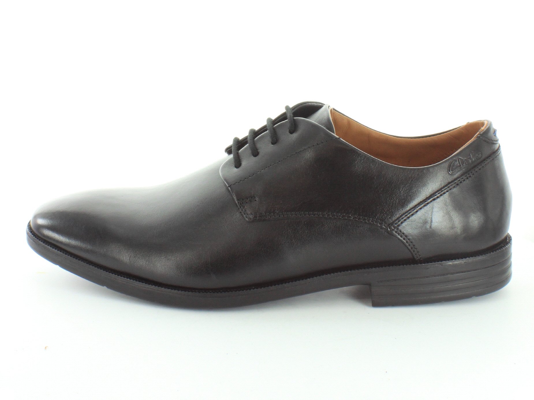 Clarks Glenrise Walk Men's Black Leather Casual Shoes Size 11.5 Medium - Comfortable Walking Shoes for Work, Travel & Everyday Wear