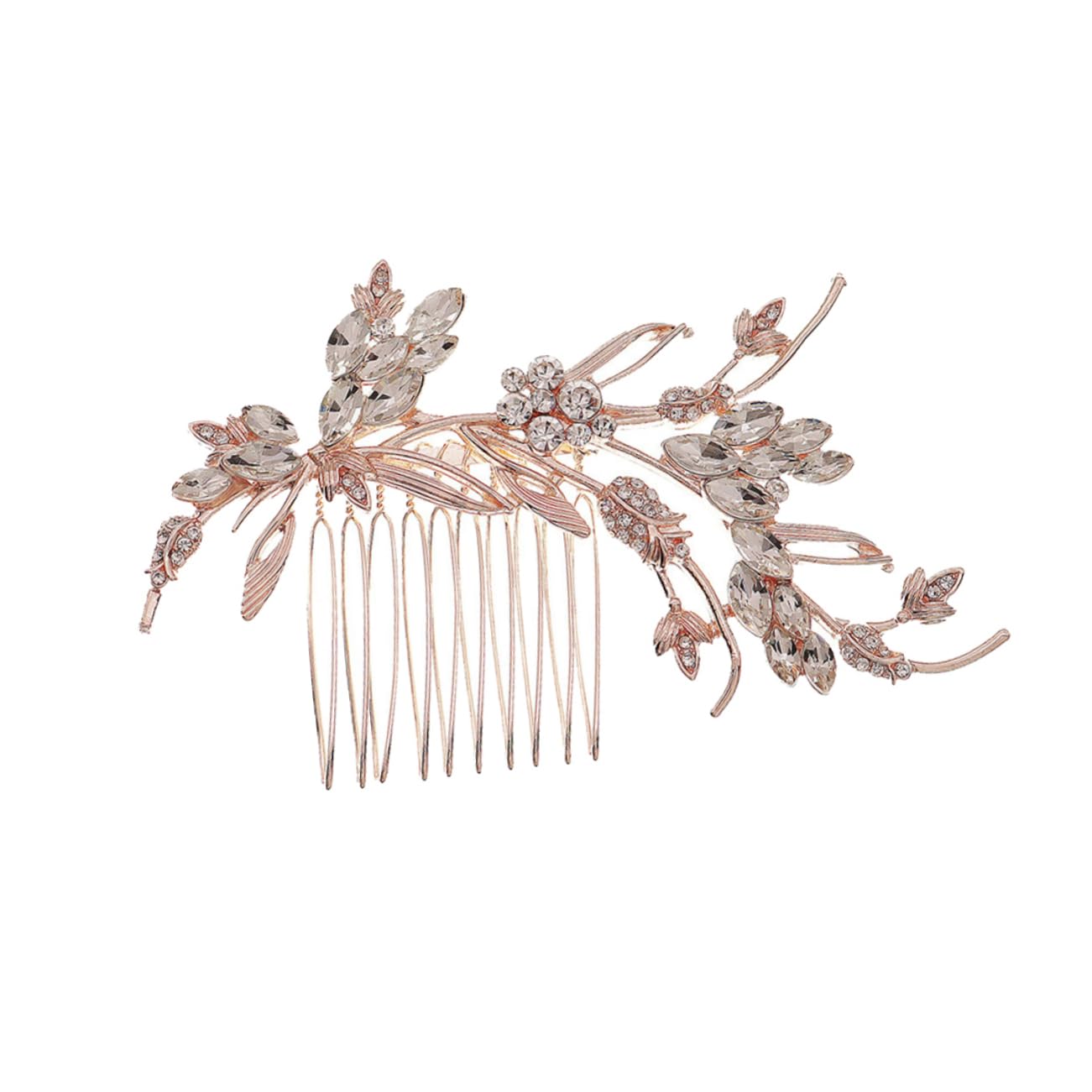 FOMIYES 3-Piece Rhinestone Hair Clips Set - Elegant Crystal Bridal Hair Accessories for Weddings, Alloy Hairpins with Leaves Design - Perfect for Brides, Prom, Parties & Special Occasions
