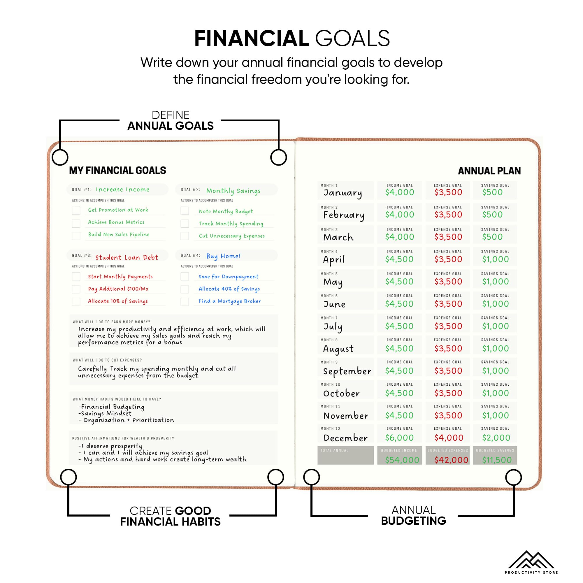 2025 Budget Planner & Finance Organizer - 12-Month Monthly Bill Tracker with Savings, Debt & Expense Management | Includes Budget Stickers | Premium Leather Cover | Perfect for Personal Finance, College Students & Home Budgeting