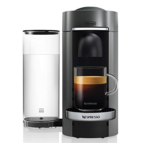 De'Longhi Nespresso VertuoPlus Deluxe Coffee & Espresso Machine with Aeroccino Milk Frother - Titan Bundle for Home & Office Use