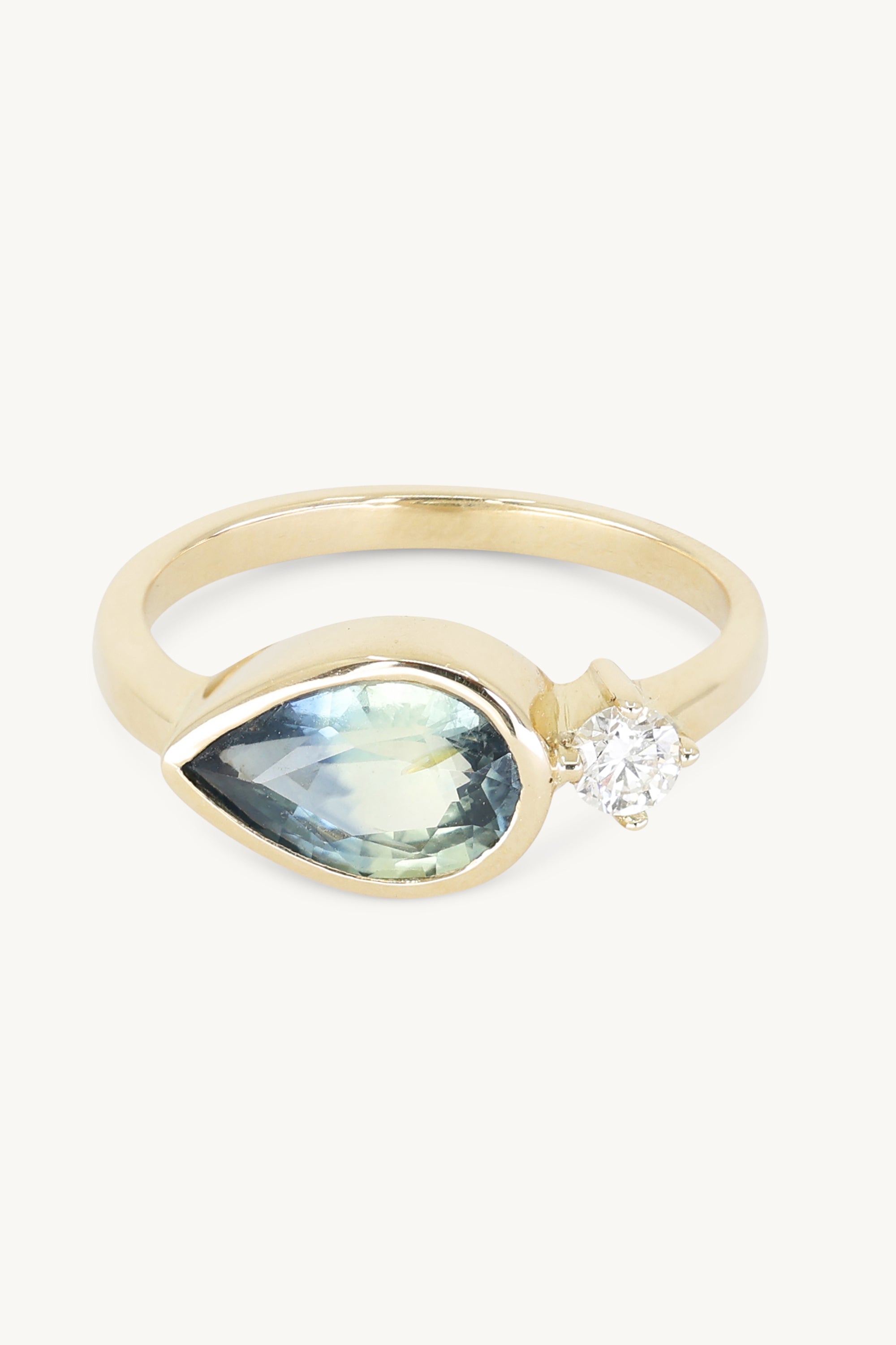 14K Yellow Gold Selene Parti Sapphire Ring - Elegant Jewelry for Women, Perfect for Engagement, Wedding & Special Occasions