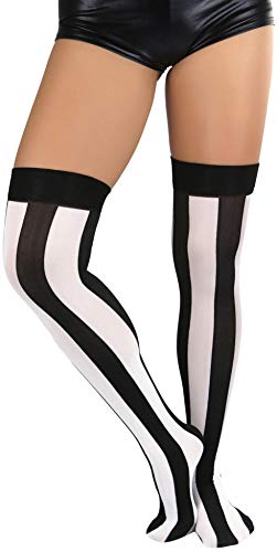 Black W/ White Wide Stripes