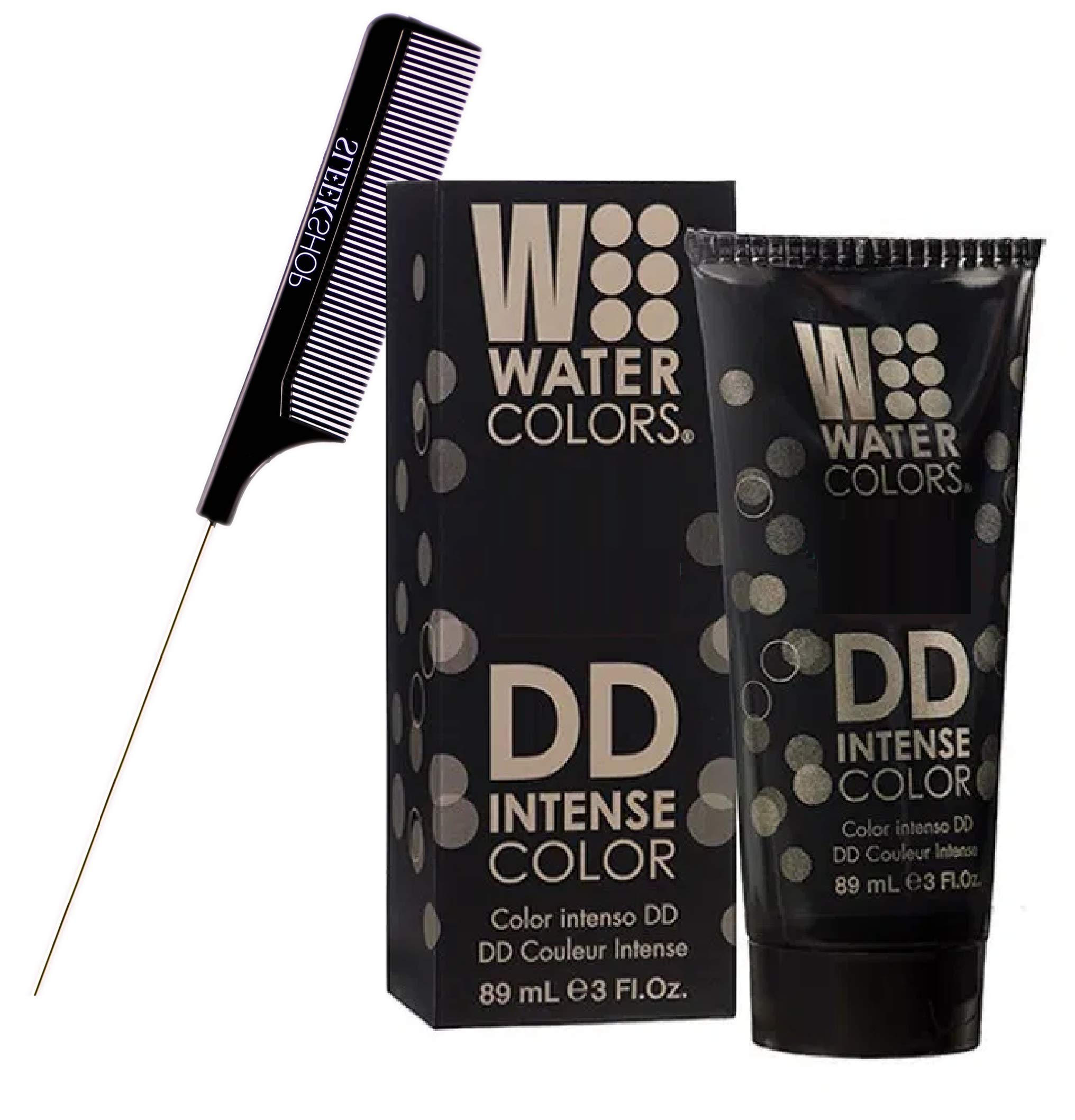 DD Intense Color Semi-Permanent Hair Dye - Direct Dye Watercolors (Real Red) No Developer Needed with Steel Tail Comb | Vibrant DIY Hair Color for Home Use, Parties & Creative Styling