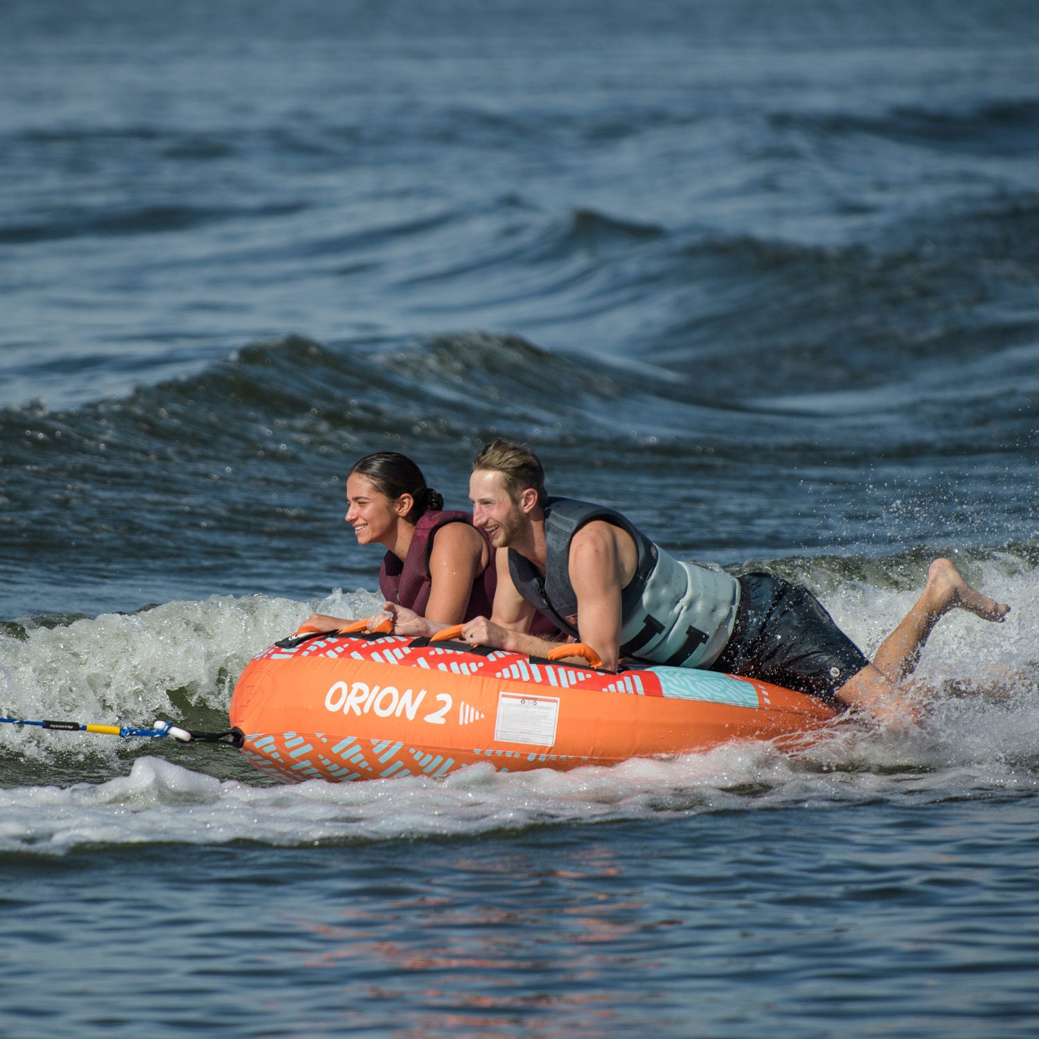 Radar Orion 2 Marshmallow Top Towable Tube for 2 Riders - Inflatable Water Tube for Lake & Boat Fun, Summer Water Sports & Family Activities