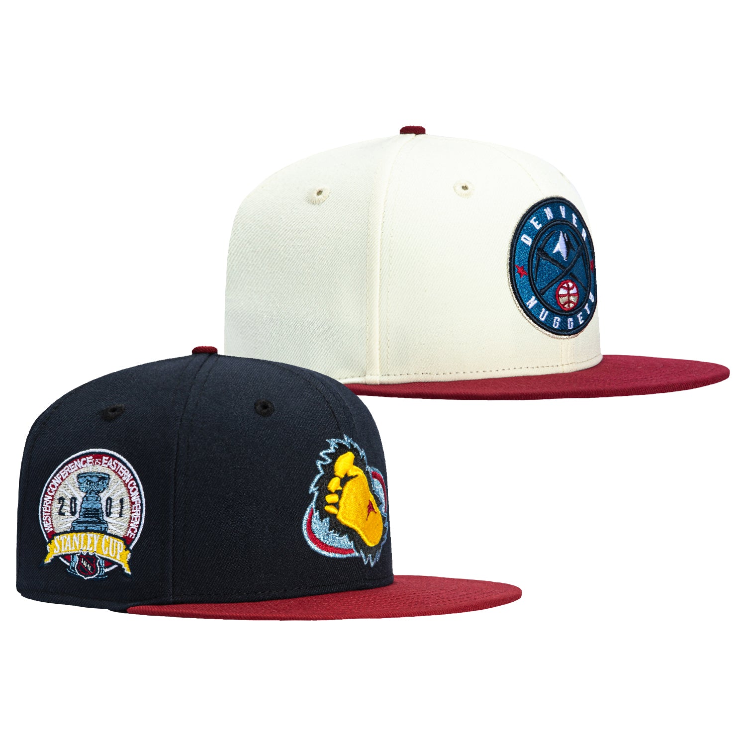 New Era 59Fifty NBA x NHL Crossover Colorado Pack Snapback Hat - Official Licensed Sports Cap for Basketball & Hockey Fans - Perfect for Game Day, Collecting & Streetwear Fashion