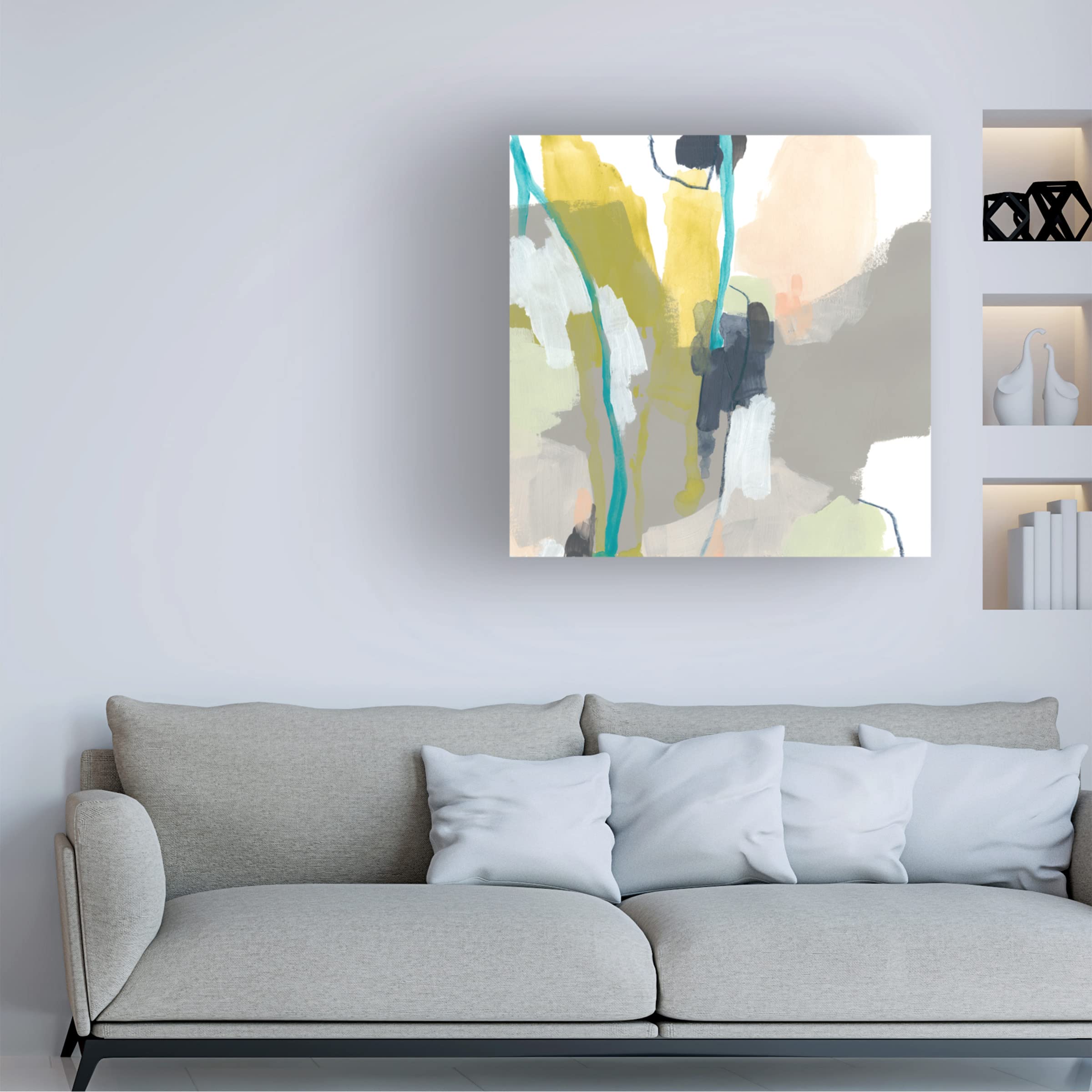 Trademark Fine Art 'Flow Form IV' Canvas Wall Art by June Erica Vess - Modern Abstract Painting for Living Room, Bedroom & Office Decor