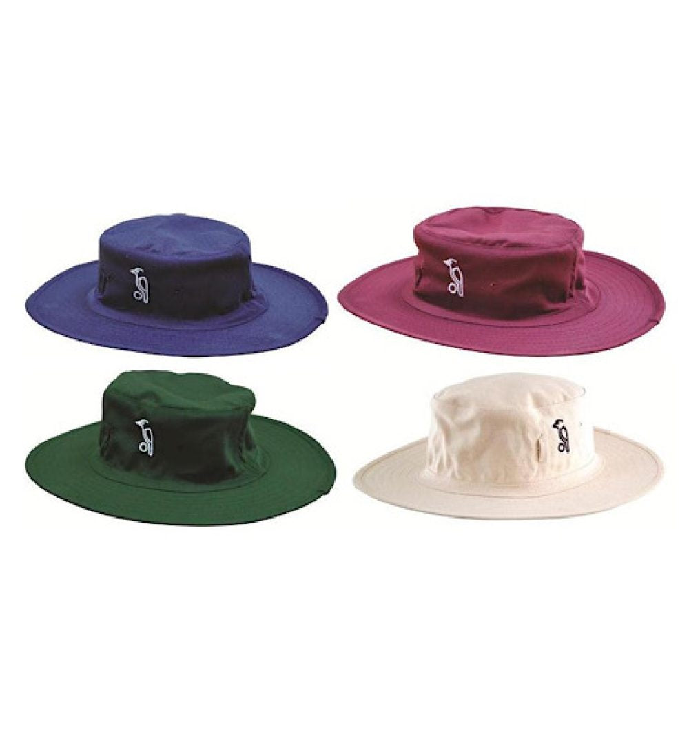 Kookaburra White Cricket Sun Hat - UV Protection Wide Brim Hat for Outdoor Sports & Beach