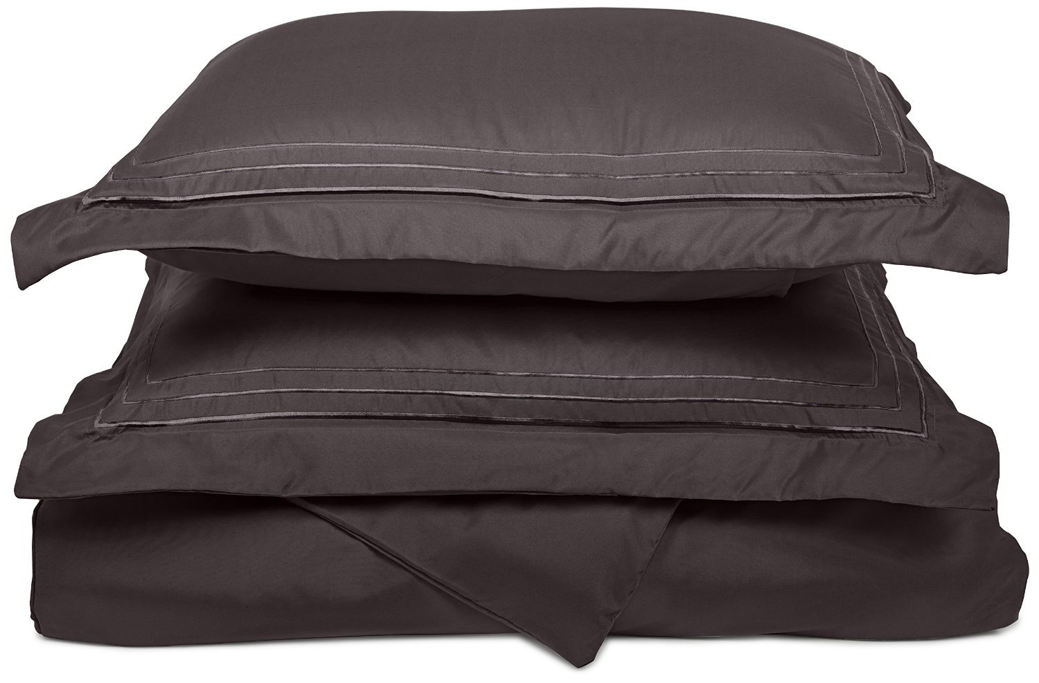 Super Soft Lightweight 100% Brushed Microfiber King/California King Duvet Cover Set - Wrinkle Resistant Charcoal Gray with 3-Line Embroidered Pillow Shams in Gift Box | Perfect for Luxury Bedroom Decor, Guest Rooms & Cozy Home Styling