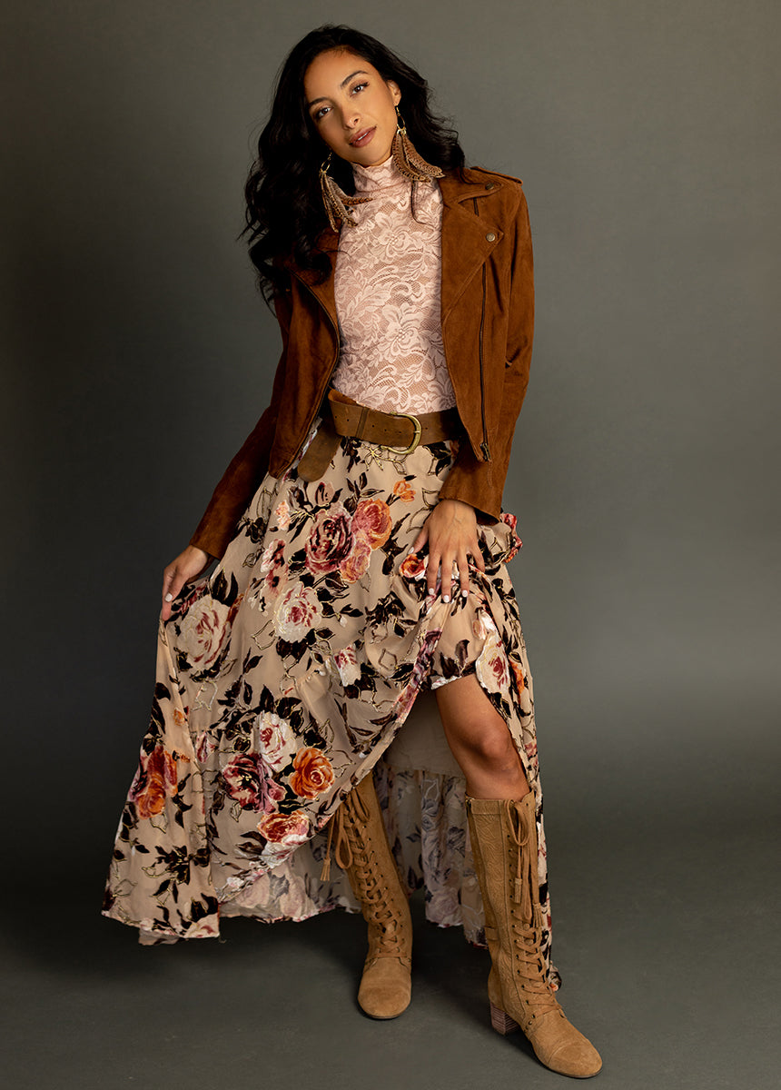 Devina Women's Flowy Midi Skirt in Cream - Elegant A-Line Design for Casual & Office Wear | Perfect for Spring & Summer Outfits