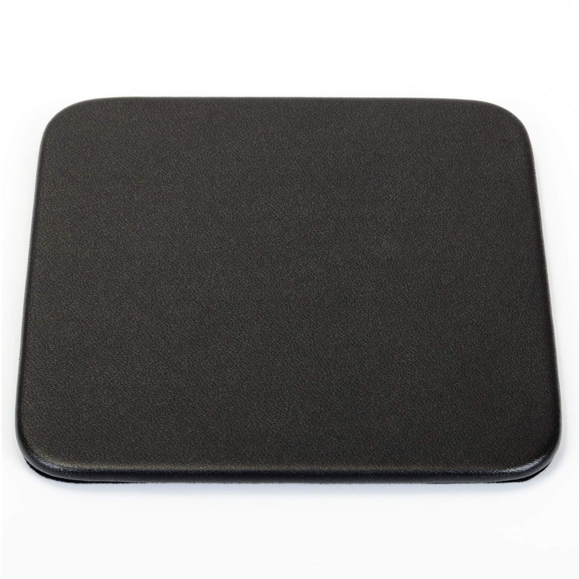 Premium Dacasso Black Leather 10-Piece Square Coaster Set with Elegant Holder - Perfect for Home, Office, Bar, and Dining Table Protection