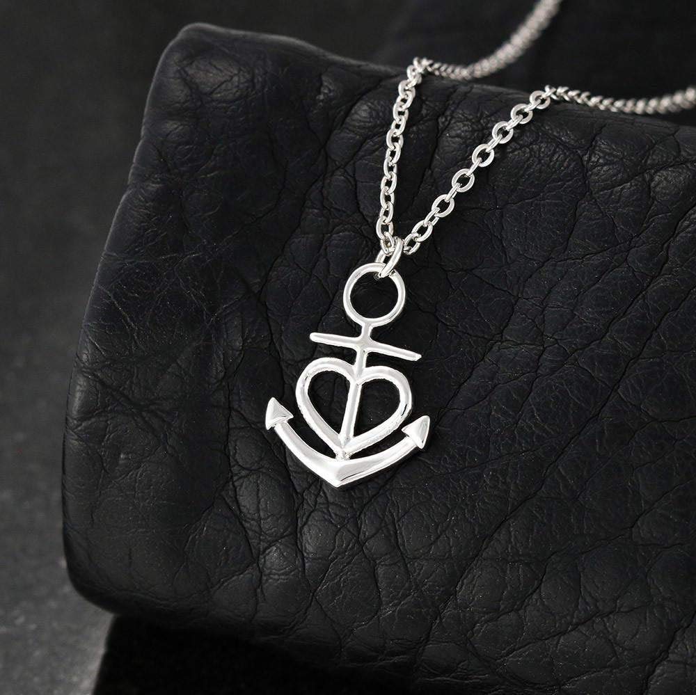 Personalized Heart Anchor Necklace - Inspirational Get Well Soon Gift for Anxiety, Breakup, Divorce & Encouragement | Thoughtful AA Recovery Present for Women & Men | Perfect for Daily Wear, Special Occasions & Emotional Support