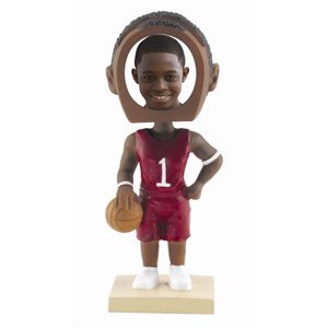 Neil Enterprises Inc. Dark Skin Tone Male Basketball Bobbleheads - Set of 12 - Collectible Sports Memorabilia for Fans, Office Decor, and Game Day Party Favors