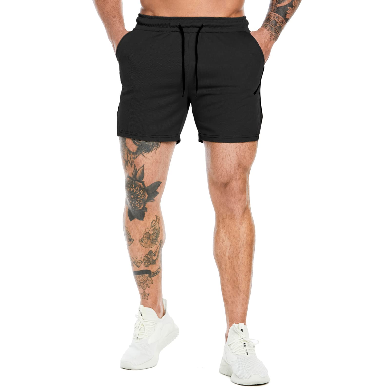 PIDOGYM Men's 5 Inch Running Shorts - Lightweight Breathable Mesh Gym Shorts for Workout, Bodybuilding & Training - Perfect for Jogging, Weightlifting & CrossFit