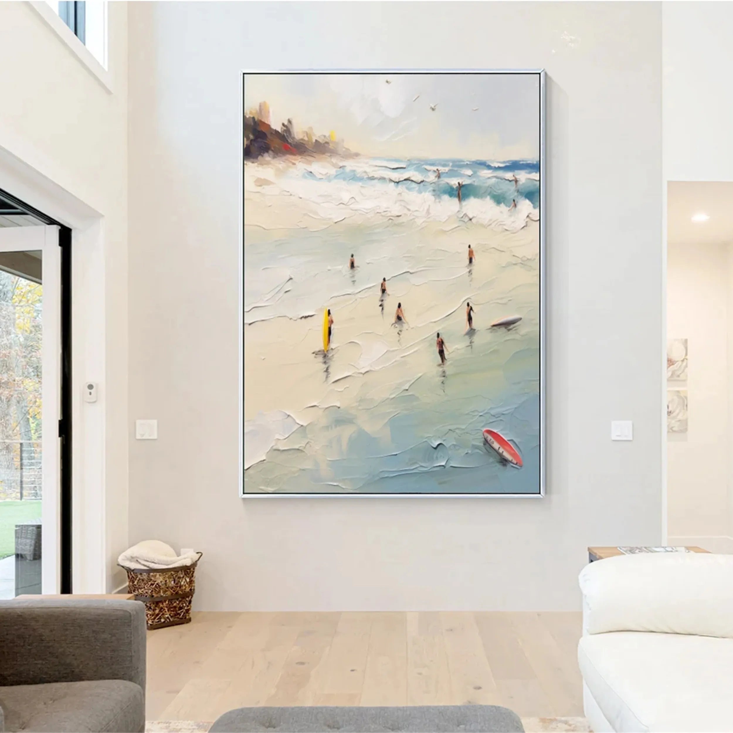 Seascape and Snowy Peak Painting #SP018 - Stunning Landscape Artwork for Home & Office Decor | Perfect for Living Room, Bedroom, or Office Wall