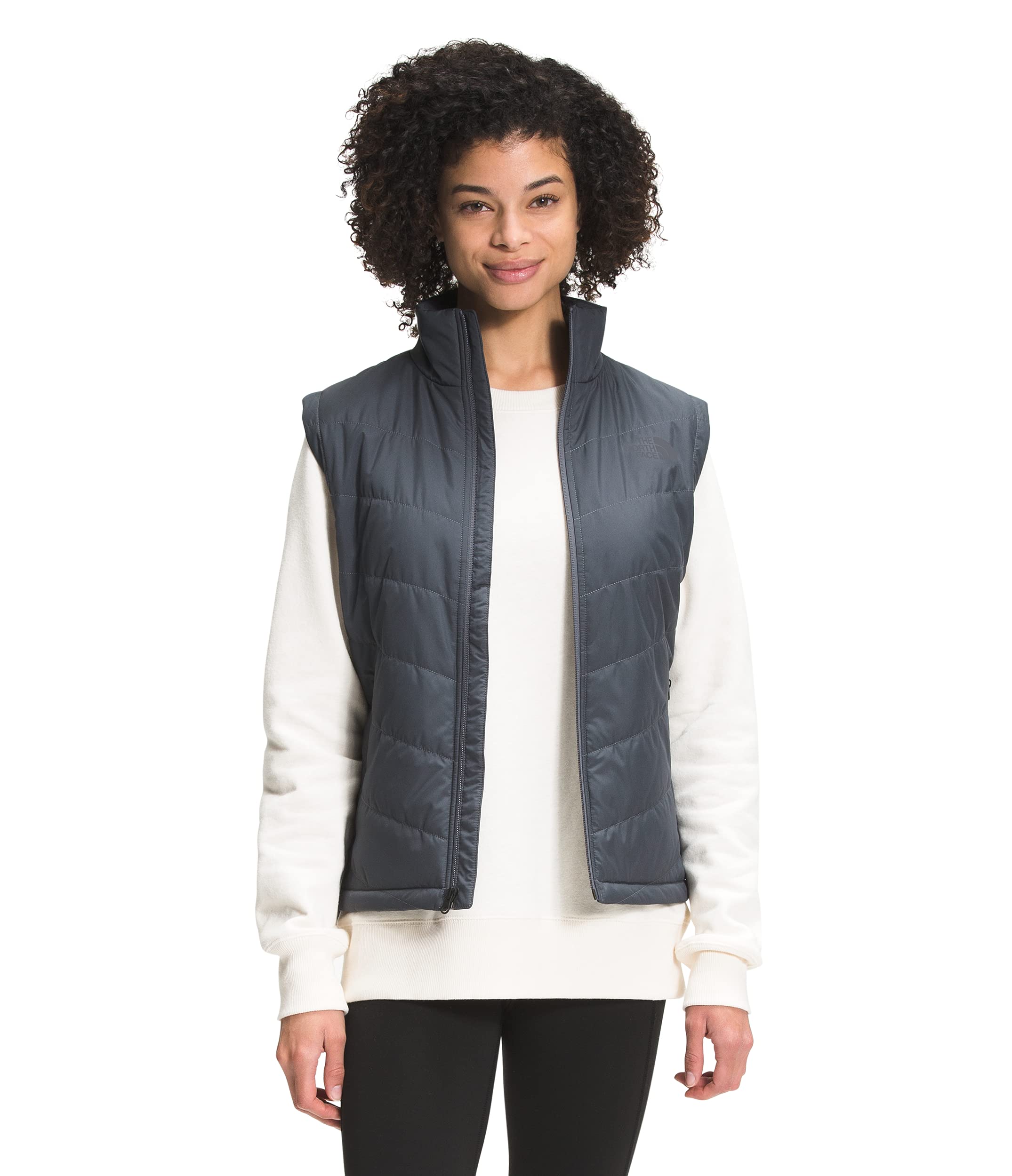 The North Face Women's Tamburello Vest - Lightweight Packable Down Puffer Vest for Outdoor Hiking & Travel - Vanadis Grey (Size L) | Perfect for Winter Layering & Casual Wear