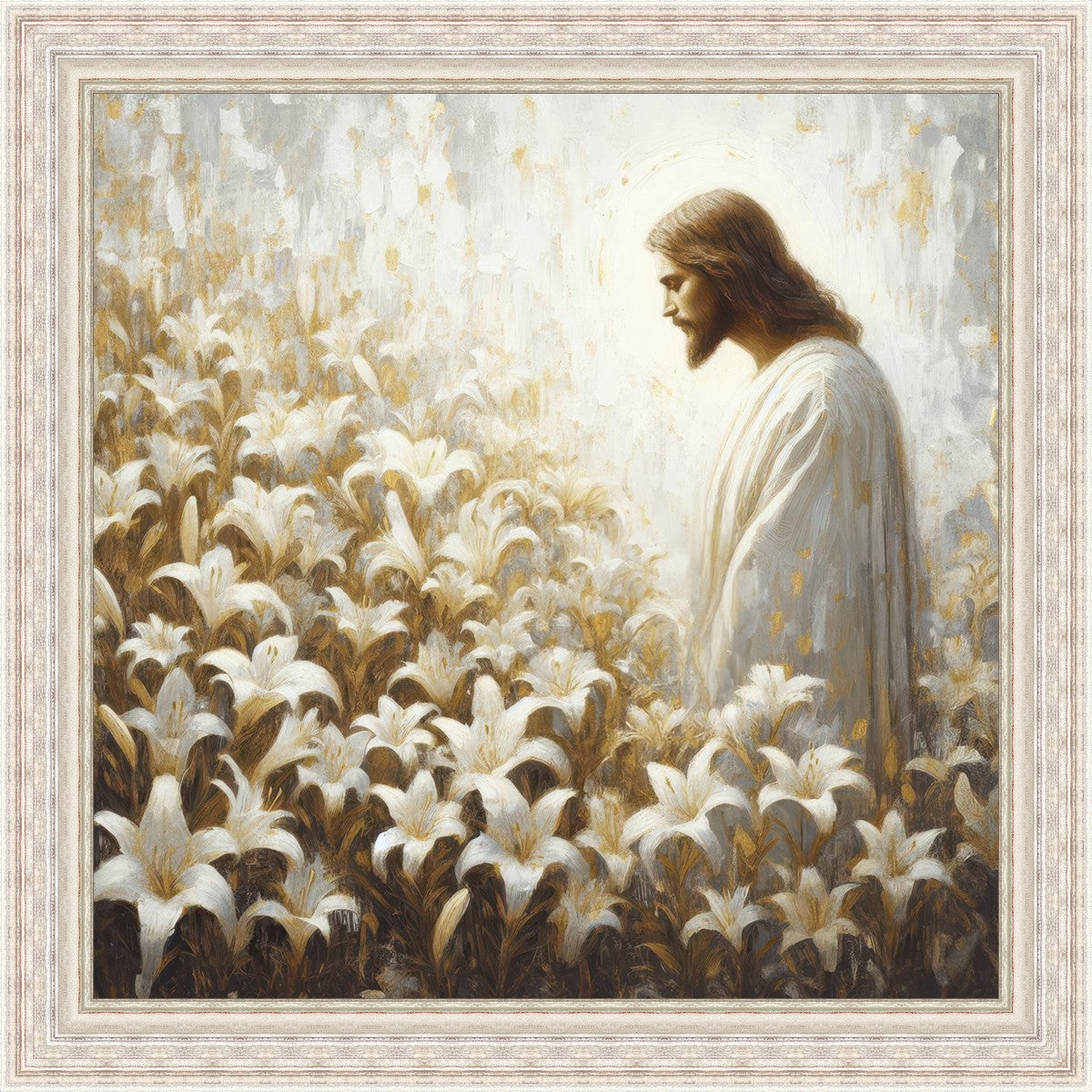 Consider The Lilies Large Wall Art - Elegant Floral Canvas Painting for Living Room, Bedroom & Office Decor - Perfect Gift for Home Interior Design