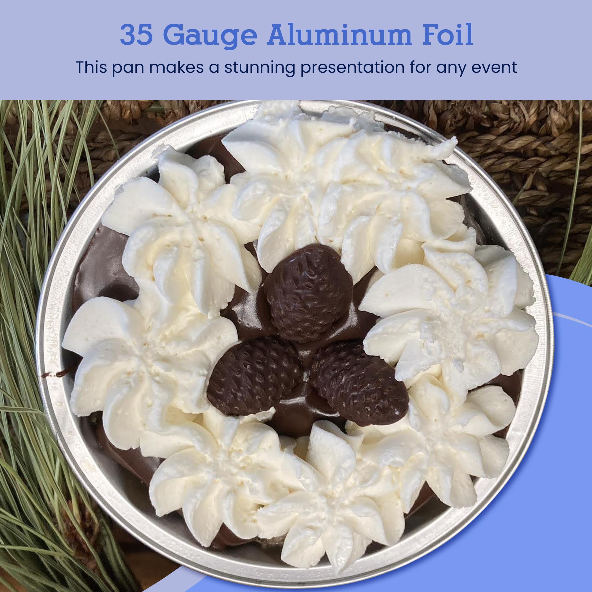 KitchenDance 8 oz Disposable Round Aluminum Foil Pans Without Lids - Mini Pie Tins for Baking, Storing Mini Cakes & Desserts - Vibrant Colors, Sturdy Scalloped Edge Design - Perfect for Parties, Picnics & Holiday Baking - A8NL