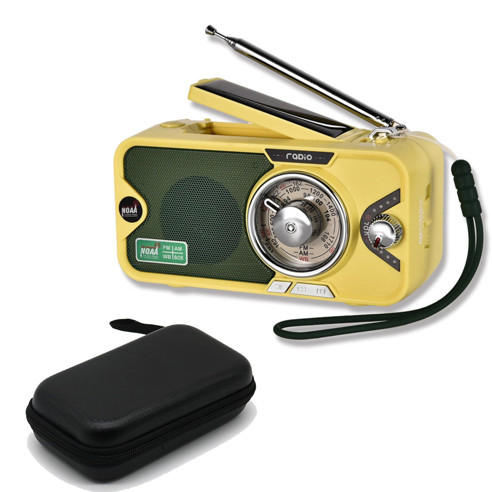 Emergency Solar Hand Crank Radio with Wind Up Function - Survival Equipment for Outdoor Activities - Solar Powered Radio with Torch, SOS Alarm, and Reading Lamp - Perfect for Camping, Hiking, and Emergency Preparedness