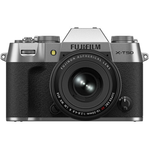 FUJIFILM X-T50 Mirrorless Digital Camera with XF 16-50mm f/2.8-4.8 Lens Kit - Silver | 26.1MP APS-C Sensor, 4K Video, Compact & Lightweight | Perfect for Travel, Street Photography & Vlogging