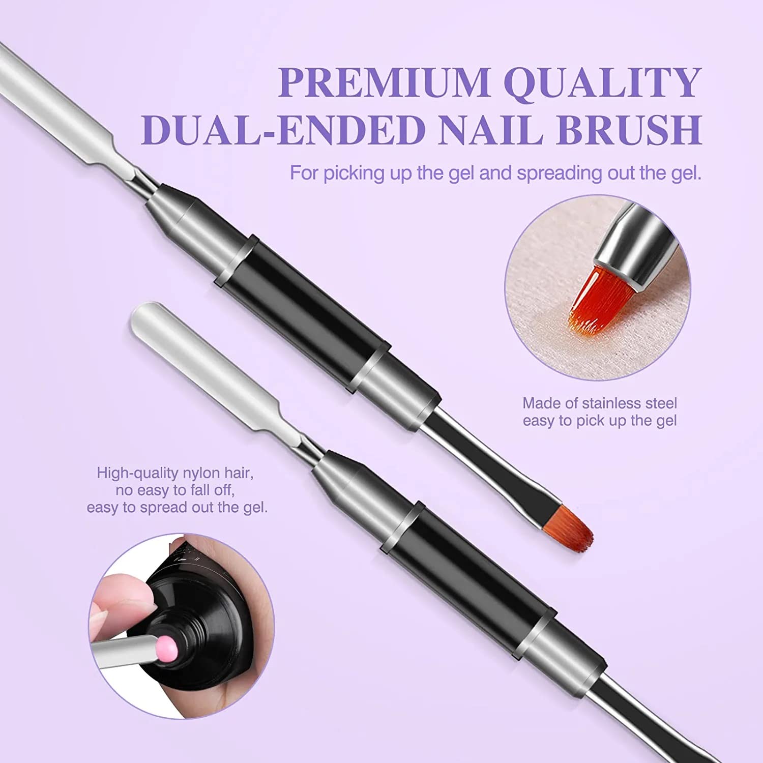 INOG Dual Nail Forms Set - 100PCS Clear Poly Gel Nail Extension Molds with 10 Sizes & Dual-End Brush for Salon & Home DIY | Perfect for Acrylic Nail Extensions, Gel Manicures & Nail Art Designs