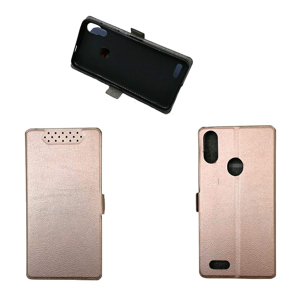 Premium PU Leather Flip Case Cover for BLU Vivo X6 - Slim Protective Phone Wallet with Card Slots (Pink Gold) | Perfect for Business, Travel & Everyday Use