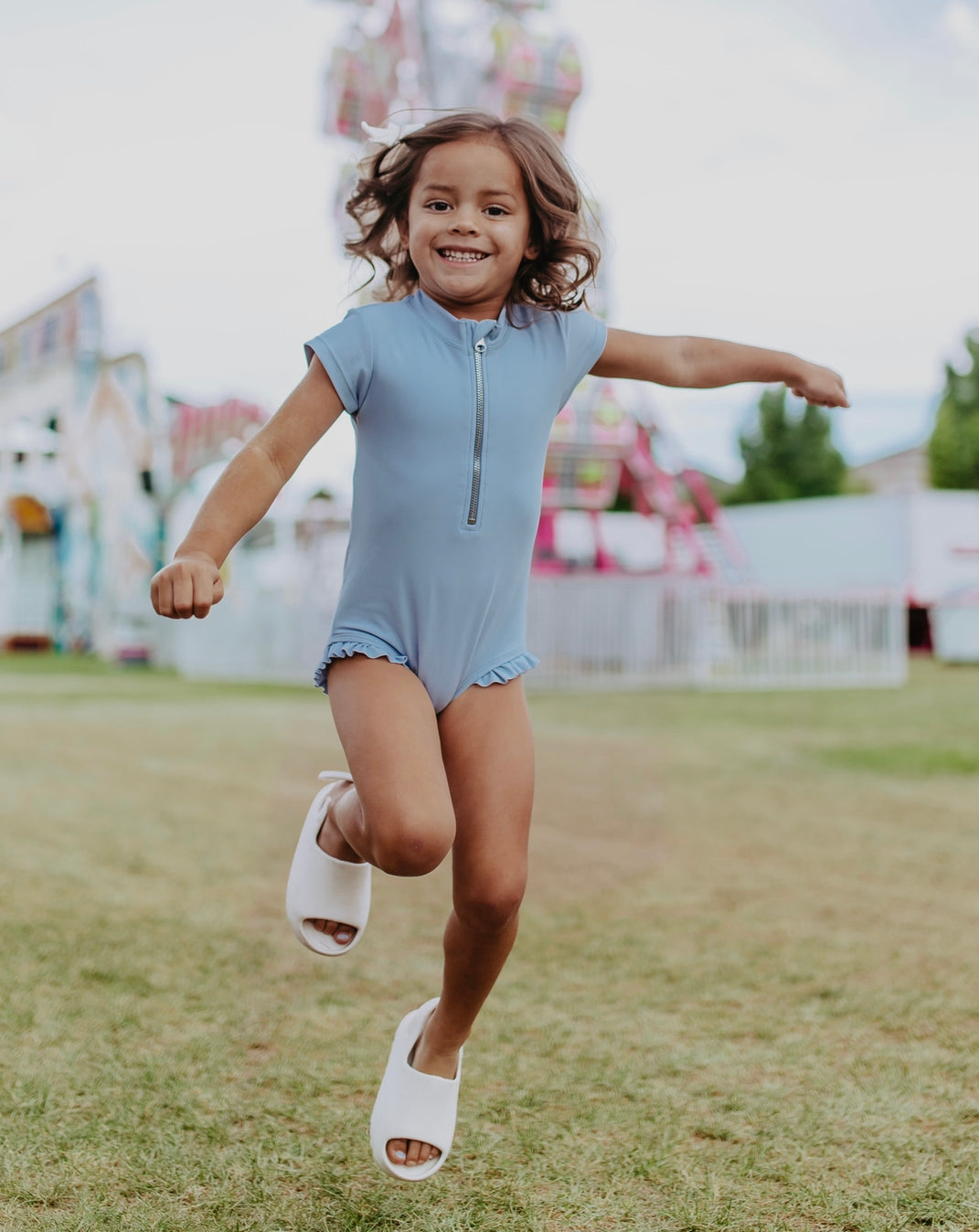 Bella Twilight Blue Zipper One Piece Dress for Little Girls - $36 | Perfect for Birthday Parties, School Events & Casual Wear