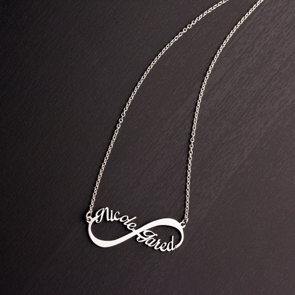 Personalized Silver Infinite Love Name Necklace - Custom Engraved Jewelry Gift for Her - Perfect for Anniversaries, Valentine's Day & Romantic Occasions