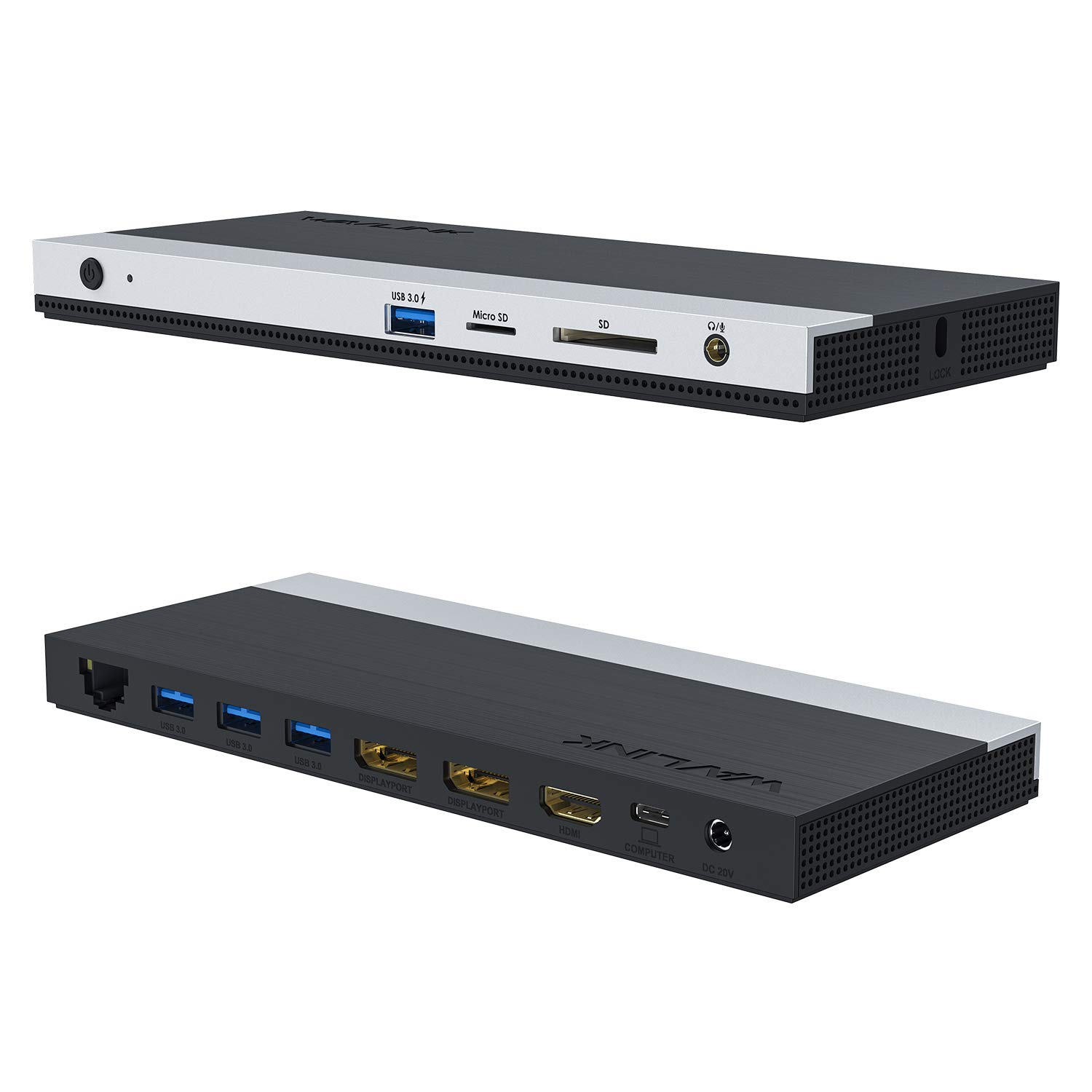 WAVLINK 13-in-1 USB C Docking Station with Triple Display, 2 DisplayPort & HDMI, Ethernet, 4 USB 3.0 Ports, SD/TF Card Reader - Compatible with MacBook Pro, Dell XPS 13/15, HP, Lenovo Yoga - Perfect for Home Office, Gaming & Multi-Tasking Workstations