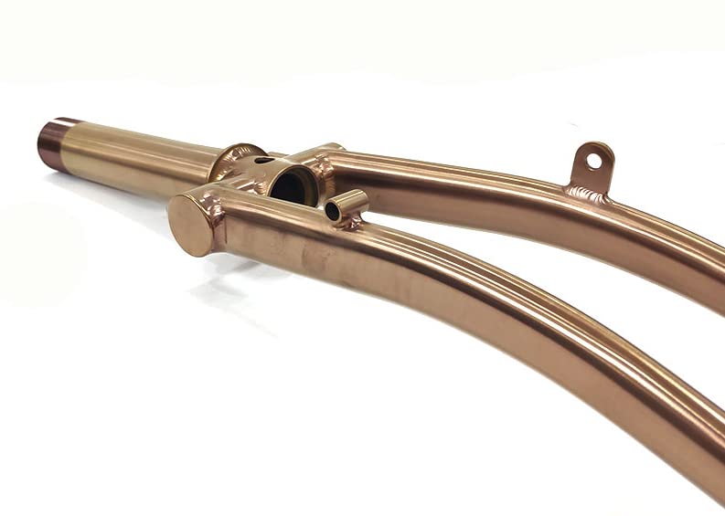Premium Titanium Rear Frame Triangle & Fork Set for Brompton Folding Bike - Rose Gold (Copper) Finish | Lightweight & Durable Upgrade for Urban Commuting & Travel