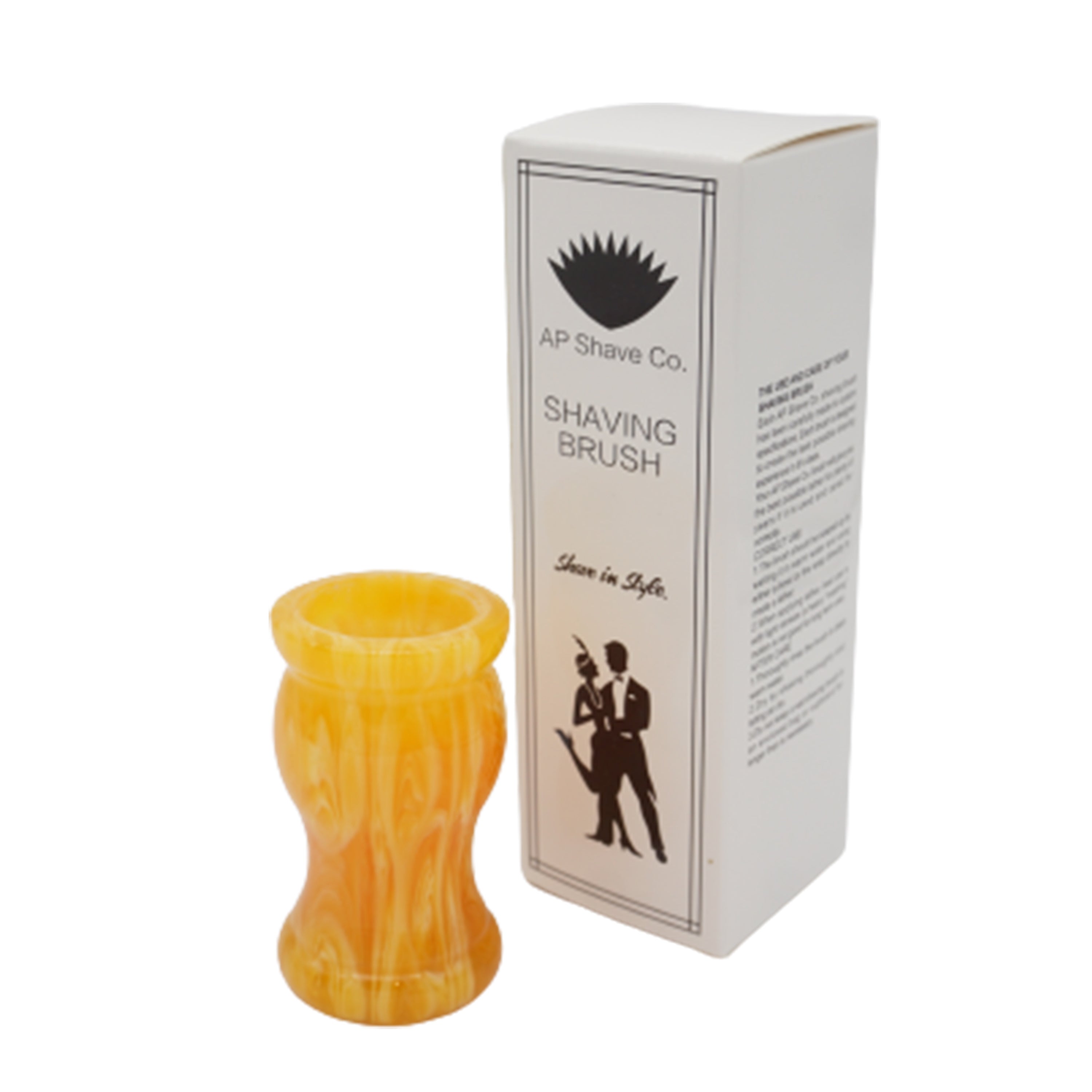 Premium Amber Handcrafted Shaving Brush Handle for 24mm & 26mm Knots - Luxury Wet Shaving Essential for Men's Grooming & Barber Shop Use